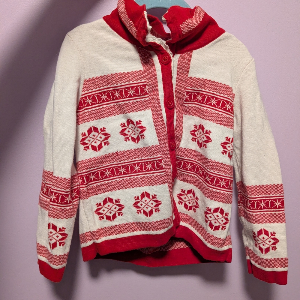 Hanna Andersson Red and Cream Kids Sweater